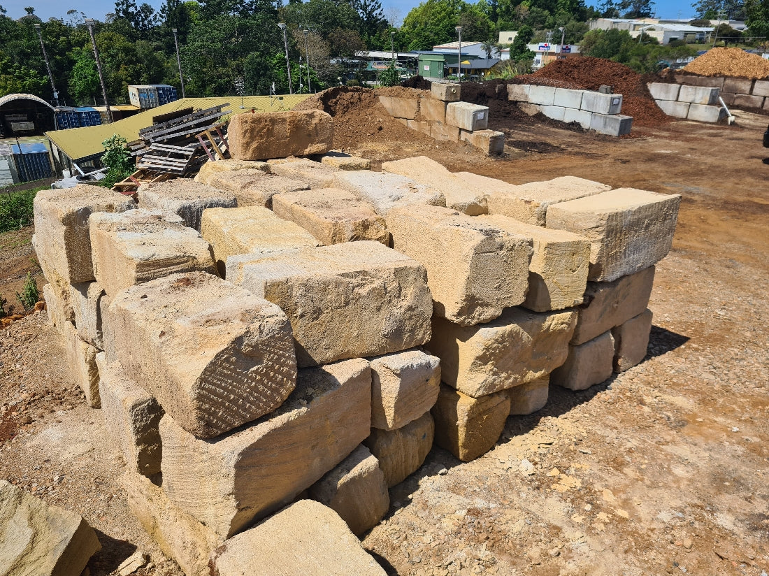 Sandstone blocks 500x500x1000 rough sawn - B Grade – Plateau Landscape ...